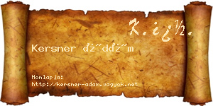 Kersner Ádám névjegykártya